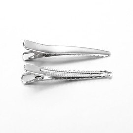 wynameleri Silver Metal French Barrette Single Prong Pin 3.1'' 2.4 inches Hair Clips Pointed Beak Clip DIY Craft 50 Packs, 80mm