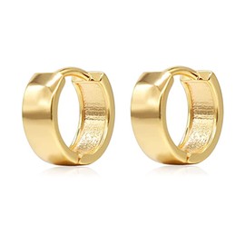 Krstudent 18K Gold Plated Huggie Earrings | Small Hoop Earrings |Gold Earrings for Women