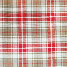 Stoff Sold by the Metre Easy Care 0.5 m Checked Red White Beige Checked Goblet Decorative Stoff Curtain Stoff Tablecloths Stoff Cushion Stoff Sewing Yourself Sold by the Metre