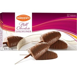 Manischewitz Milk Chocolate Lollipops, (5 Count) | Perfect Holiday Chocolate Gift | Fun & Creamy Chocolate Lollycone Treats for Birthday Parties & Holiday Parties | Kosher (including Passover)