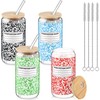 4 Pack 16 oz Back to School Glass Cups, Composition