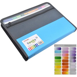 Carpeta Organizadora De Documentos, Carpeta De Archivos Expandible, Folder Expandible Con Etiquetas Adhesivas De 13 Bolsillos, Para Documentos, Facturas, Recibos, Escuela, Oficina (Azul)