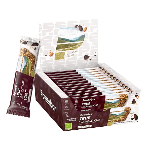 Powerbar True Organic Oat Bar Chocolate Chunks 16 x 40 g - 100% Vegetable + 100% Organic + Climate Neutral