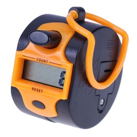 BE-TOOL Hand Held Tally Counter 5-Digit Counters, Assorted Color Finger Counter for Lap/Sport/Coach/School/Event ×1-Orange
