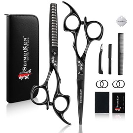 Professional Hair Cutting Scissors 6 Inch with Thinning Scissors for Salon and Home Use