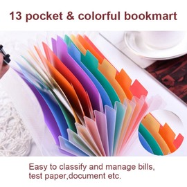 Document Folder, 13 Pockets File Organizer Large Capacity Expandable Accordion File Folder Portable Sorting Folder for Home or Office Documents