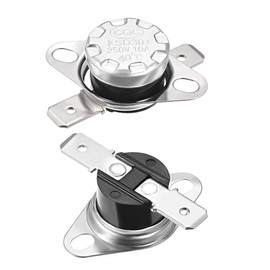 uxcell KSD301 Thermostat 40°C/104°F 10A Normally Closed N.C Adjust Snap Disc Temperature Switch for Microwave,Oven,Coffee Makers 2pcs,Bakelite Material