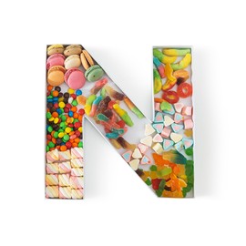 Soul & Lane Fillable Cardboard Letter Box for Charcuterie and Candy, Paper Mache Décor Tray for Birthday Parties, Weddings - Letter N