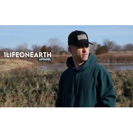 Trucker Hat American Flag (Combat Military Night-OPS Flag) Black, Mesh, Snapback, USA Hat for Men or Women (Real, Army Flag Patch, Regulation Size, is Sewn on) Premium Quality Baseball Hat, Black, One