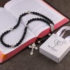 HanlinCC 10mm Beads Catholic Rosary Necklace with Miraculous Center piece