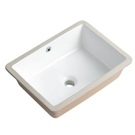 18 Inch Undermount Bathroom Sink White Rectangular Porcelain Ceramic Vanity Basin with Overflow (18.3"x13.8") KDKSC