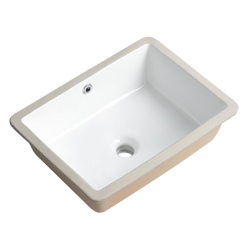 18 Inch Undermount Bathroom Sink White Rectangular Porcelain Ceramic Vanity