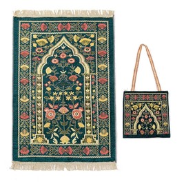 Muslim Prayer Rug Ramadan Carpet Turkish Islamic Praying Mat with Tassel Religion Supplies,Indoor Area Blanket for Hallway,Living Room, Bedroom, Office