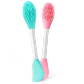 Facial Cleansing Brush,2 in 1 Silicone Face Scrubber for Exfoliating,Massaging,Remove Blackheads,Deep Pore Cleansing,DIY Mask