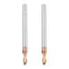 Briny River 2Pcs 3mm Ball Nose End Mill AlTiN Coated