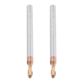 Briny River 2Pcs 3mm Ball Nose End Mill AlTiN Coated HRC55 Tungsten Carbide for CNC Engraving