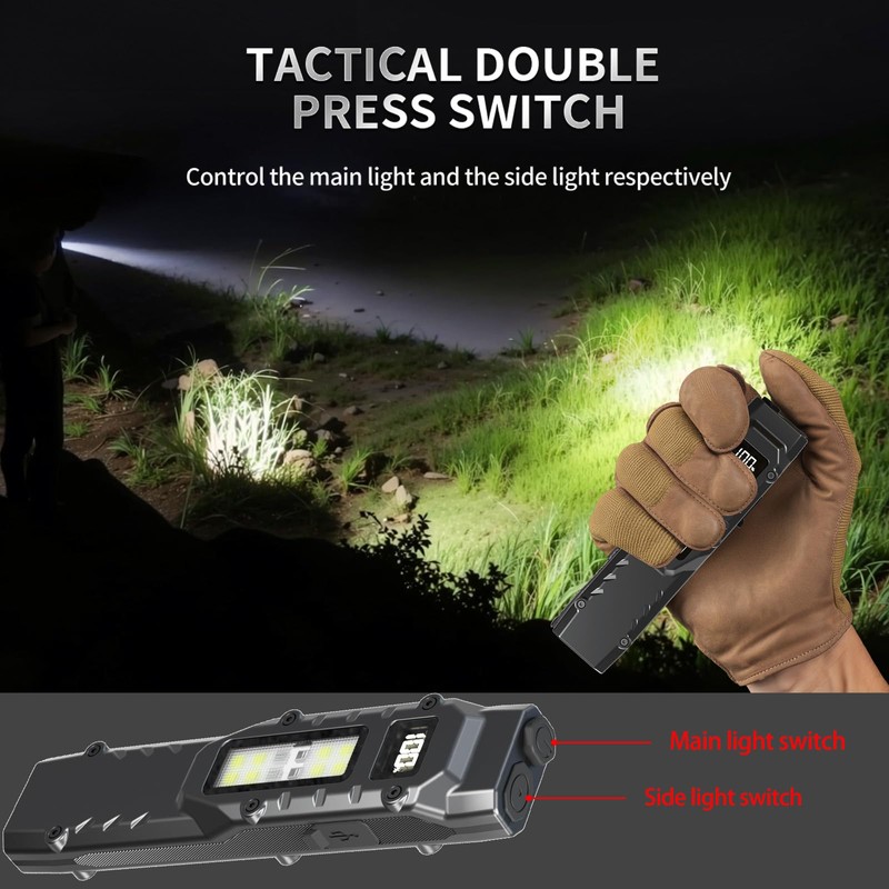 Ciwuzxs EDC Tactical Flashlight DT007, Compact 7 Mode Pocket LED