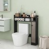 Adjustable Black Over The Toilet Storage Organizer 2 Tier Bathroom