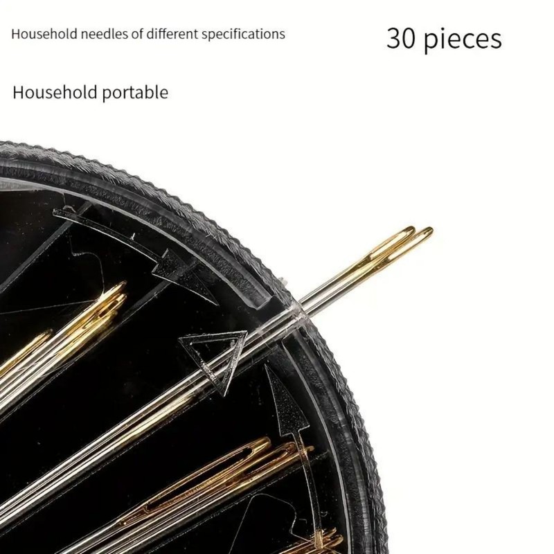 30 Pcs Hand Sewing Needles, Handle Sewing Needle Set, Assorted