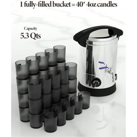 RIEDHOFF Wax Melter for Candle Making, [5 Qts] Electric Wax Melter, Large Electric Candle Wax Melting Pot with Temp Control and Pour Spout for Small-Scale Commercial or Home Use, Sliver