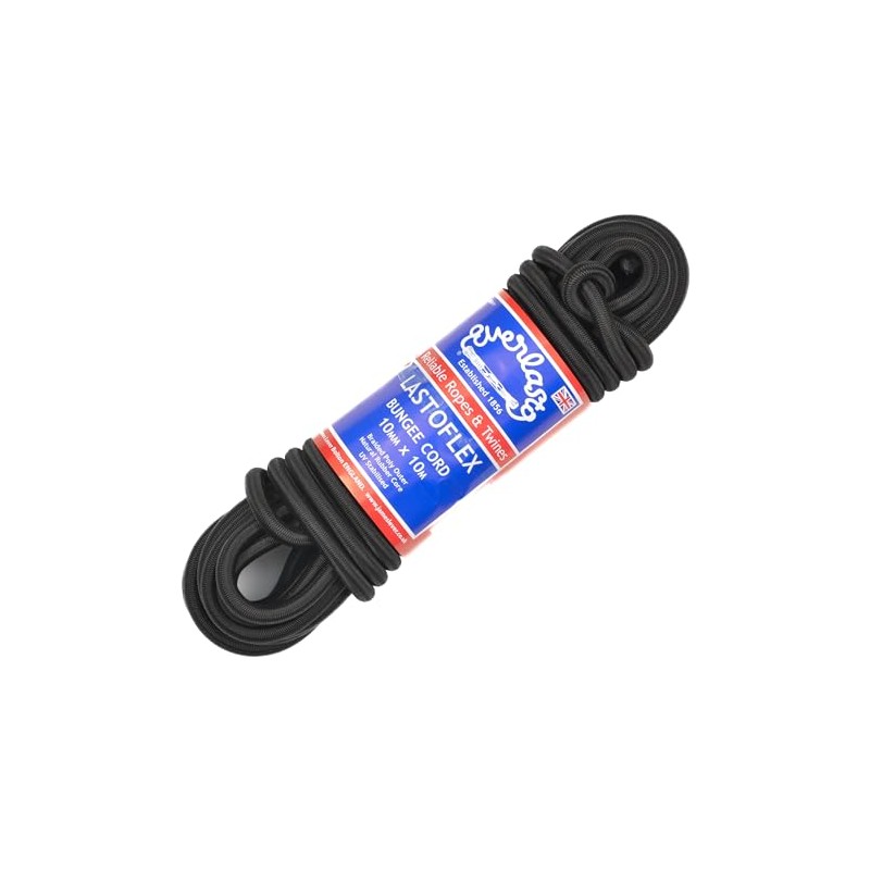 Everlasto 'Lastoflex' Elastic Bungee Cord Shock Cord Rope Black 10mm