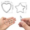 50pcs Star Shaped Split Key Rings for Craft,Heart Shaped Key