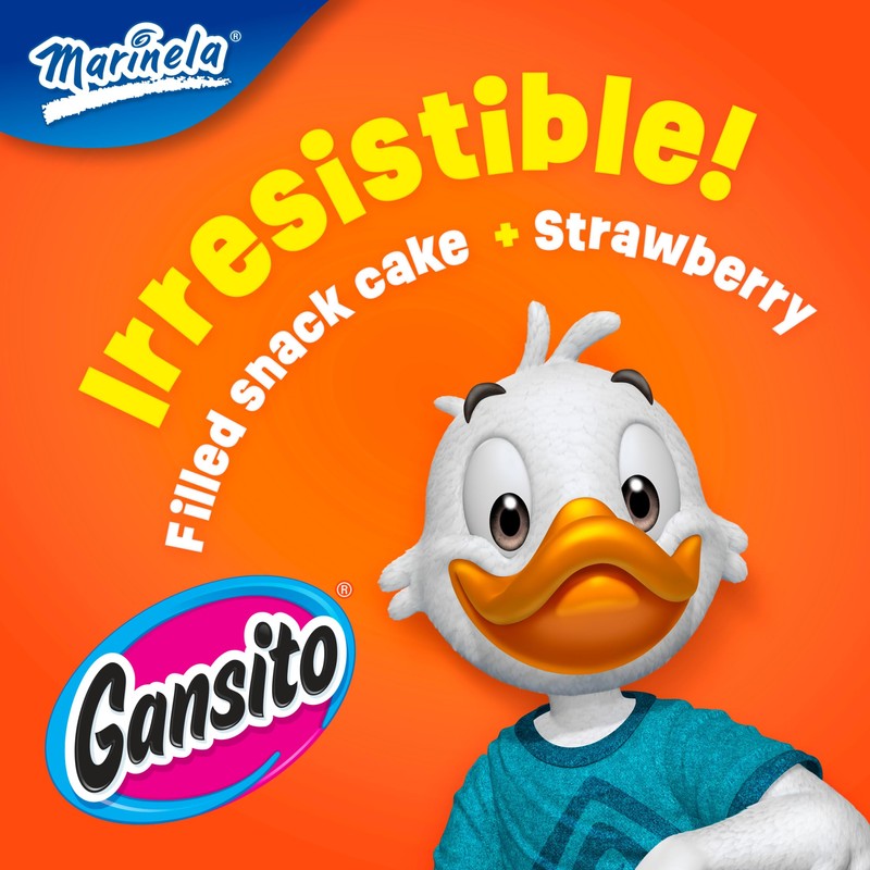 Marinela Gansito Strawberry Filled Snack Cake, 24 individual packs, (1