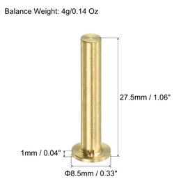 PATIKIL 4g Golf Brass Tip Weights, 27.5x8.5mm Plug Insert Fit Carbon Wood Iron Steel Shafts, for Golf Club Sports, Copper