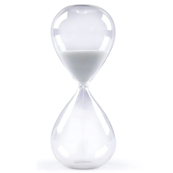 Vukayo BLSL-01 Colorful Hourglass 5 Minutes 10 Minutes 15 Mins 30 Minutes 60 Minutes Sand Timer for Kids Game Kitchen Cooking Bath Decor Timer Home Office Classroom (5 Minutes, White)