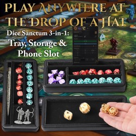 Soar Forge Premium Dice Case & Tray - Luxurious Fantasy Functional - Gold Dragon - Dice Box - Medium Size - For D&D & RPG