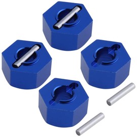 HobbyPark Aluminum 12mm Hex Wheel Hubs Nuts w/Pins Replacement of 1654 for RC Traxxas 1/10 Slash 4x4 & Stampede 4WD (4-Pack) (Navy Blue)