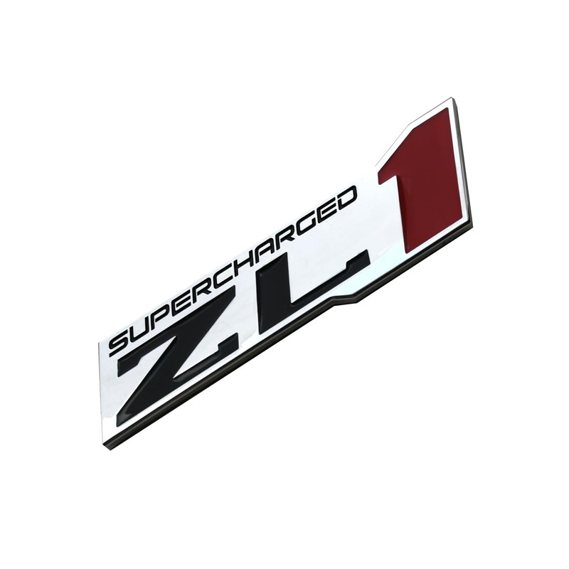 2pcs ZL1 Supercharged Emblem Engine Hood Badge Decal Replacement for