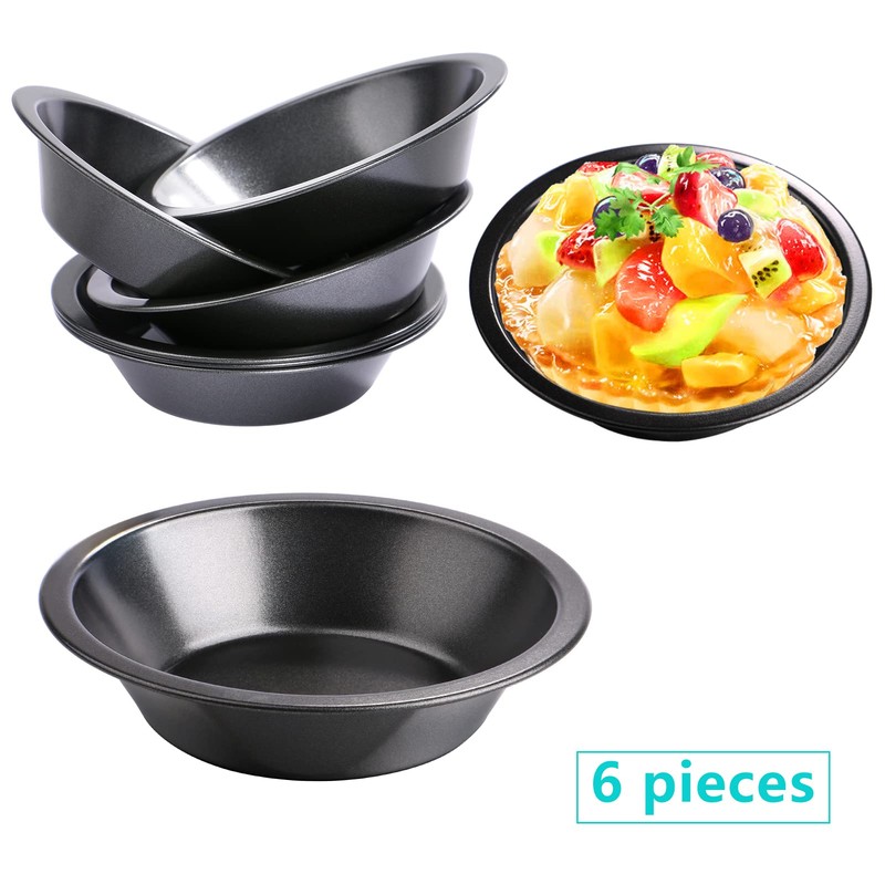 doesnotapply 6 Pack Mini  Pie Dishes Quiche Pie Tart Tins Individual Round Pie