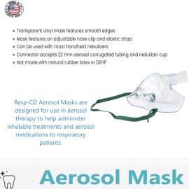 Dynarex Adult Aerosol Standard Mask, Transparent vinyl, Adjustable nose Clip, 2/Pack