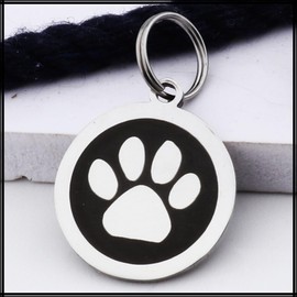 White Fang AZ374 Keychain, Paw Pet Medallion, Cute, Simple, Gift, Men's, Women's,, Silver