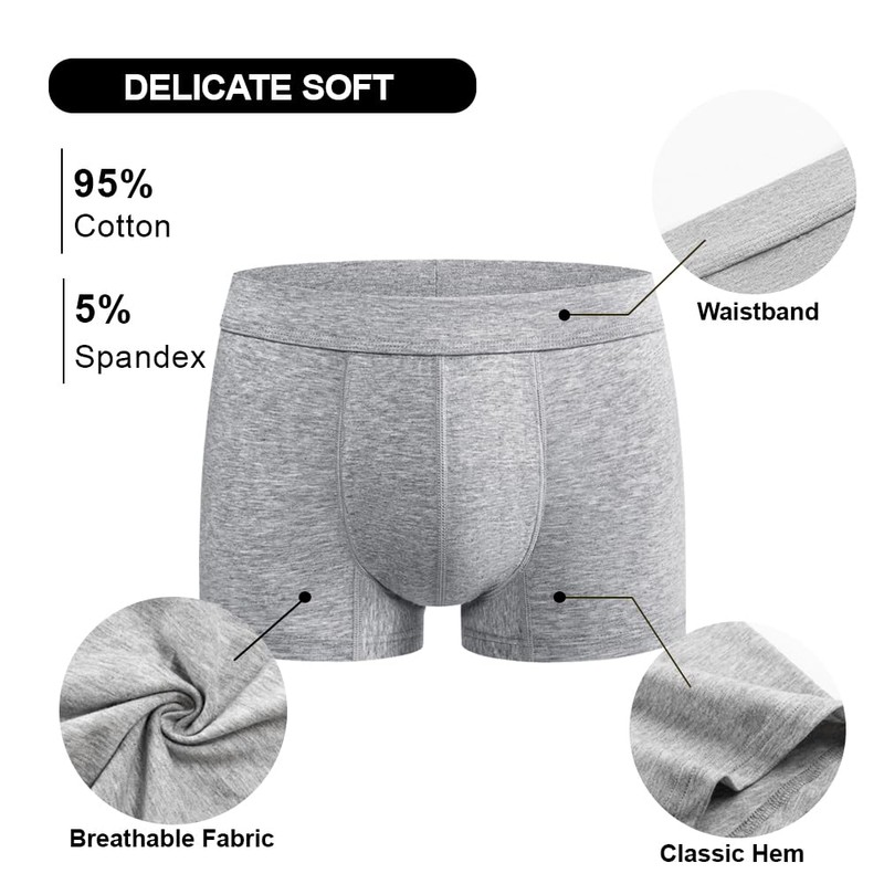 Battewa Incontinence Underwear for Men Boxer Briefs Washable Urinary Absorbent