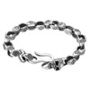 Ushinelit Men’s Retro Skull Stainless Steel Chain Chunky Rhombus Bracelet