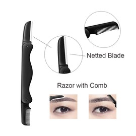 Eyebrow Razor, 5-in-1 Eyebrow Kit, Professional Eyebrow Grooming Set, Eyebrow Trimmer Set for Women and Men, Including Brow Razors Trimmer, Brush, Eyebrow Scissors, Slant Tweezers