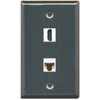 RiteAV (1 Gang Flat HDMI Cat6 Wall Plate Stainless Steel