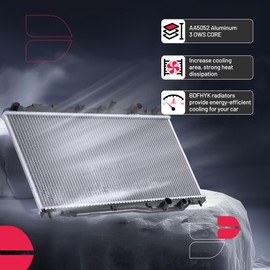 BDFHYK CU2926 Aluminum Radiator Compatible with Honda Civic 2006-2011 1.8L l4,Compatible with Honda Civic 2006-2011 2.0L l4,Compatible with Acura CSX 2006-2011 2.0L l4 Replace 2926