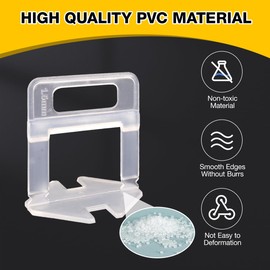 600 Piece Tile Leveling System Clips, 1/16 Inch Tile Leveler Clips DIY Tile Spacers Tile Leveling Clips for Professional Ceramic Tile and Stone Installation(1/16 Inch)