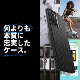 Spigen OPPO Reno9 A Case, TPU Soft Case, Shockproof Military MIL Listed, Camera Protection, Anti-Scratch, Shock Absorption, Qi Charging, Wireless Charging, Liquid Air, ACS06360 (Matte Black)