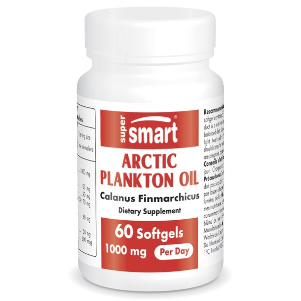 Supersmart - Arctic Plankton Oil 1000 mg Per Day - Krill Oil (zooplankton) with Omega-3 Fatty Acids - EPA, DHA & SDA - May Help Support Heart Health | Non-GMO & Gluten Free - 60 Softgels