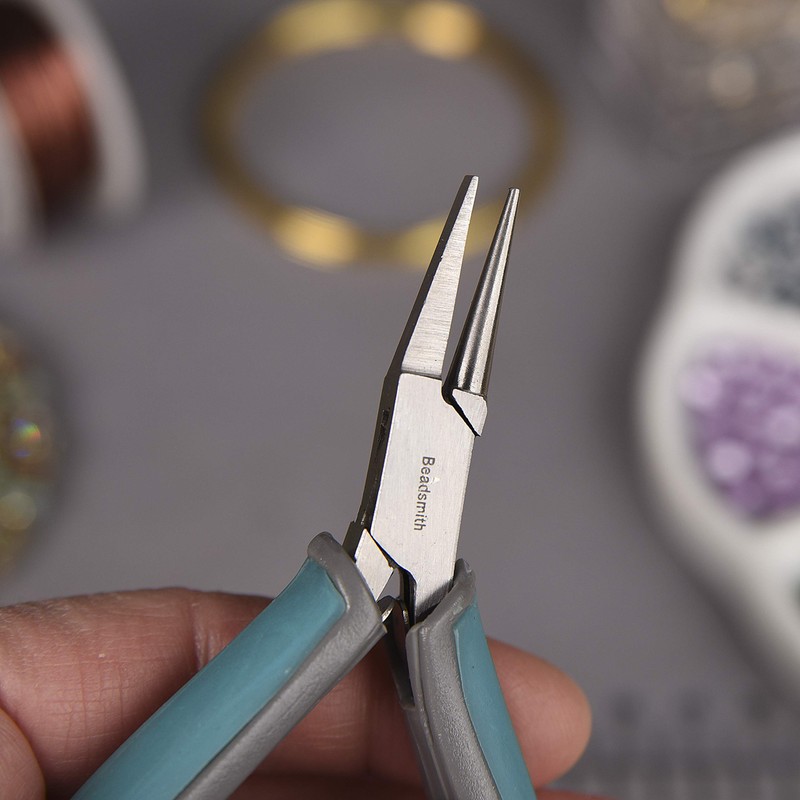 BeadSmith Simply Modern Series, Round/Flat Nose Pliers, 4.75 Inches Long