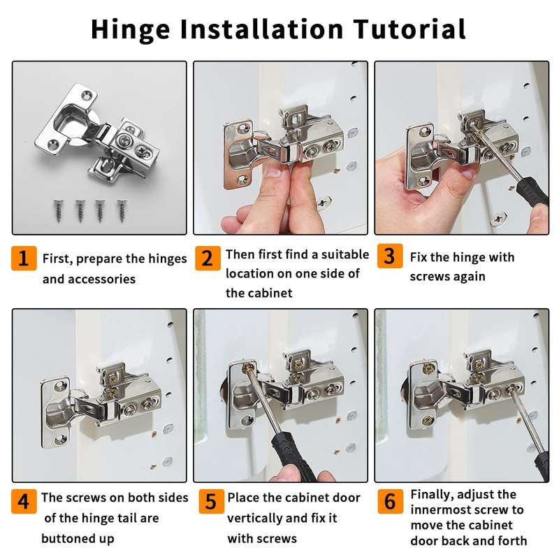 Evanda Cabinet Hinges, 2 Pack Stainless Steel Overlay Soft Close