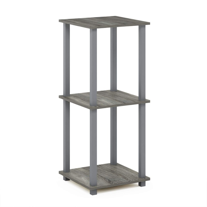 Furinno Simplistic Set of 2 End Table, French Oak Grey/Grey