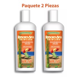 Resort and Spa Skin Care 2 Bloqueadores Solares 100% Biodegradables  Fps 50 250 Ml.