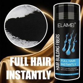 Roseflower 1pcs Hair Fibers for Thinning Hair, Undetectable Natural Hair Thickening Fibers, Hair Building Fibers for Women and Men, Thicker Fuller Hair Conceals Hair Loss, Black 27.5g