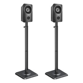 Mounting Dream Speaker Stands - Height Adjustable Speaker Stand for Vizio, Polk, JBL, Sony, Speaker Stands Pair with Wire Management (Holds up to11LBS Per Stand)