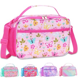 RHCPFOVR Kids Initial Lunch Bag - Insulated Lunch Box for Boys Girls,Washable Lunch Bag and Reusable Toddler Leak-proof Lunchbox for School and Daycare Purple Z